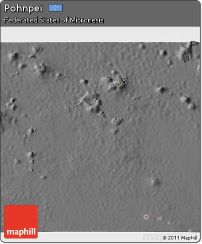 Satellite 3D Map of Pohnpei, desaturated