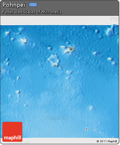 Satellite 3D Map of Pohnpei, shaded relief outside