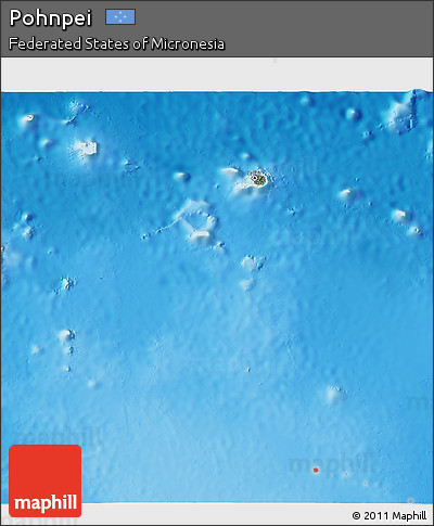 Satellite 3D Map of Pohnpei, shaded relief outside