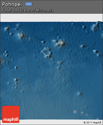 Shaded Relief 3D Map of Pohnpei, darken