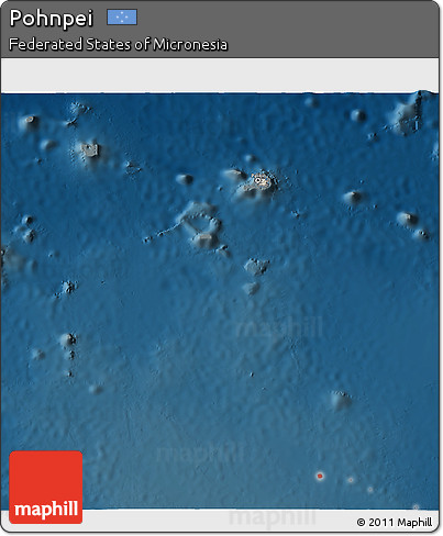 Shaded Relief 3D Map of Pohnpei, darken