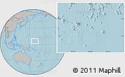 Gray Location Map of Pohnpei, within the entire country, hill shading