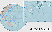 Gray Location Map of Pohnpei, highlighted country, within the entire country, hill shading