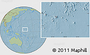 Savanna Style Location Map of Pohnpei, within the entire country, hill shading