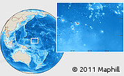Shaded Relief Location Map of Pohnpei, within the entire country