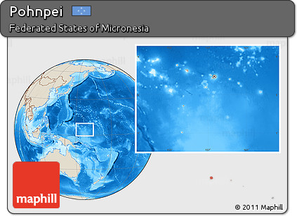 Shaded Relief Location Map of Pohnpei