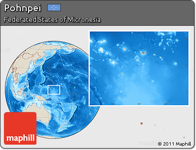 Shaded Relief Location Map of Pohnpei