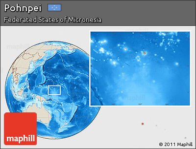 Shaded Relief Location Map of Pohnpei