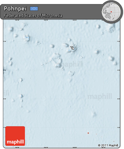Gray Map of Pohnpei, single color outside