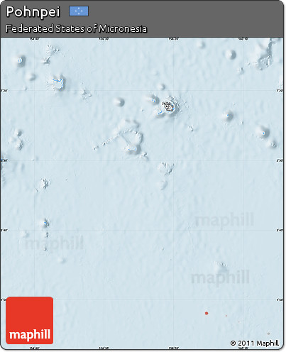 Gray Map of Pohnpei, single color outside