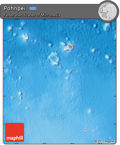 Political Map of Pohnpei, physical outside