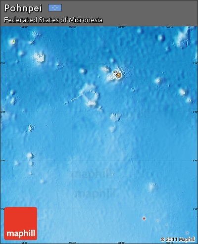 Political Map of Pohnpei, physical outside