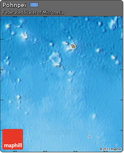 Political Map of Pohnpei, physical outside