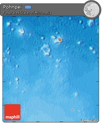 Political Map of Pohnpei, single color outside