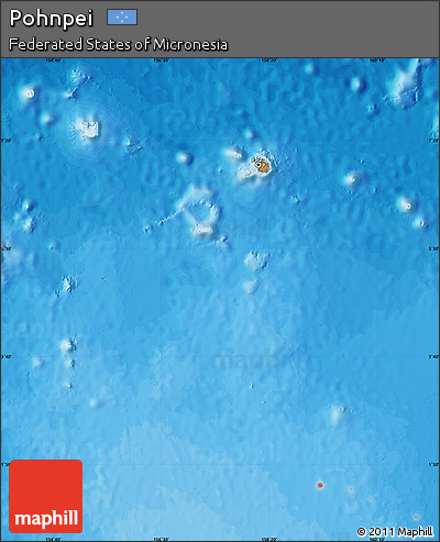 Political Map of Pohnpei, single color outside