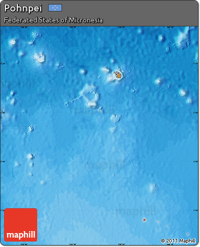 Political Map of Pohnpei, single color outside