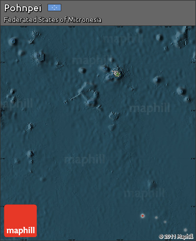 Satellite Map of Pohnpei, darken