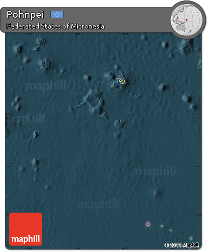 Satellite Map of Pohnpei, darken