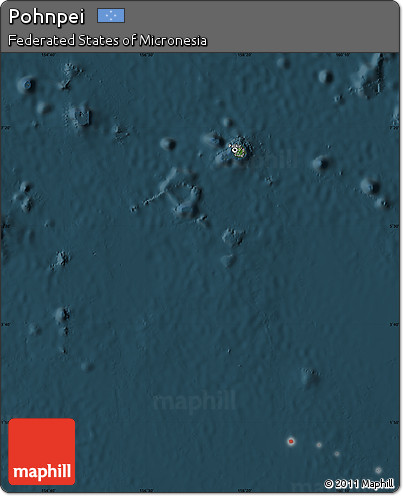 Satellite Map of Pohnpei, darken