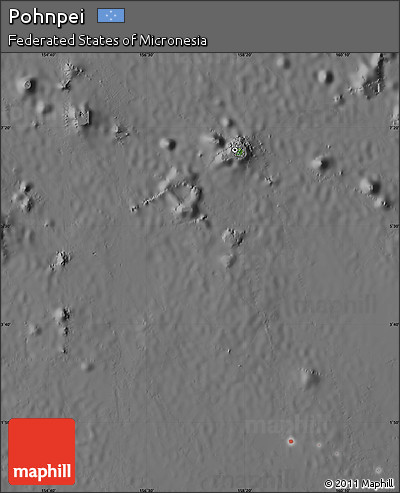 Satellite Map of Pohnpei, desaturated