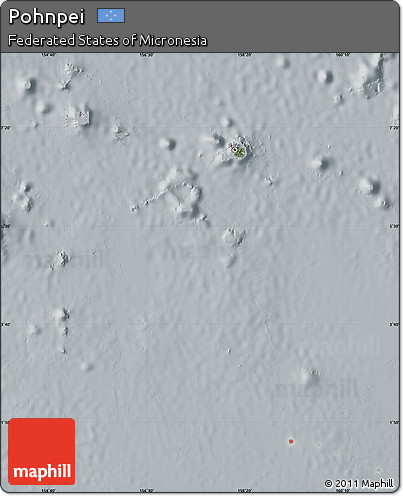 Satellite Map of Pohnpei, lighten, semi-desaturated