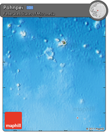 Satellite Map of Pohnpei, physical outside