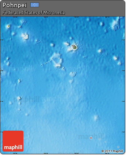 Satellite Map of Pohnpei, physical outside