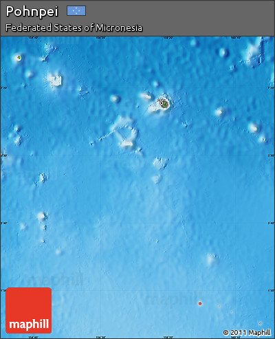 Satellite Map of Pohnpei, physical outside