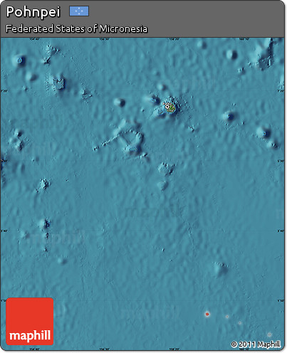 Satellite Map of Pohnpei, single color outside