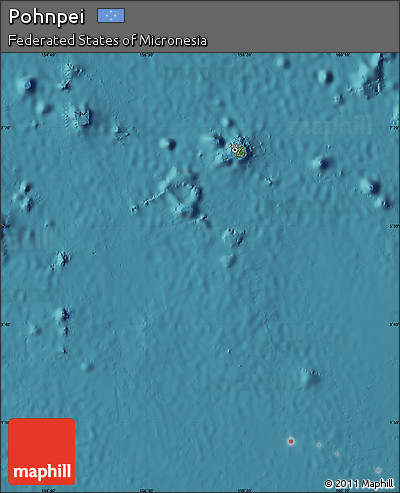 Satellite Map of Pohnpei, single color outside