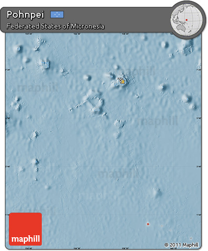 Savanna Style Map of Pohnpei, single color outside