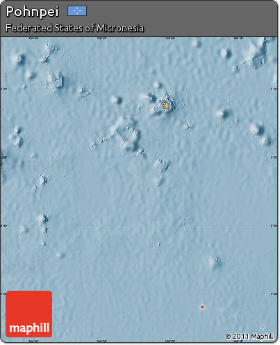 Savanna Style Map of Pohnpei, single color outside