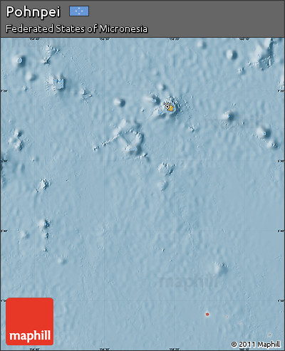 Savanna Style Map of Pohnpei, single color outside