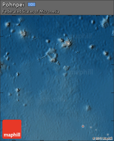 Shaded Relief Map of Pohnpei, darken