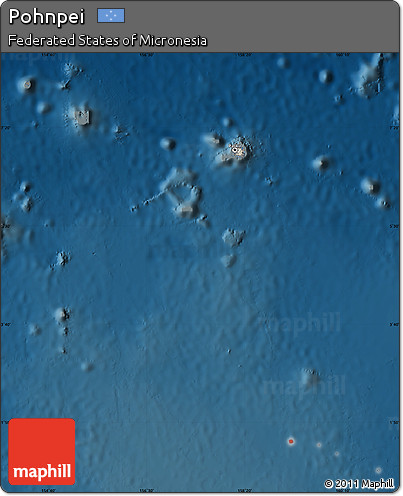 Shaded Relief Map of Pohnpei, darken