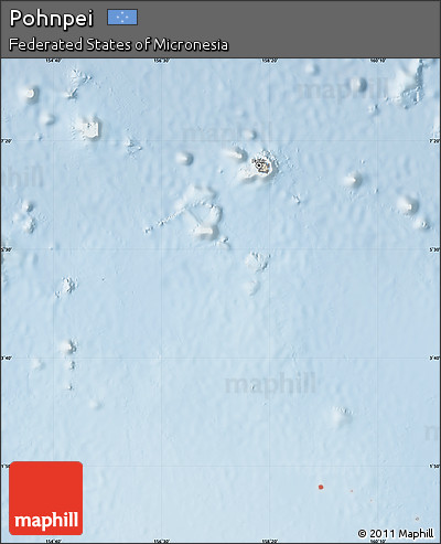 Shaded Relief Map of Pohnpei, lighten