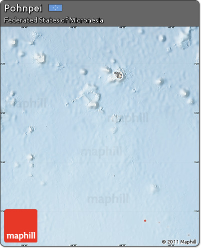 Shaded Relief Map of Pohnpei, lighten