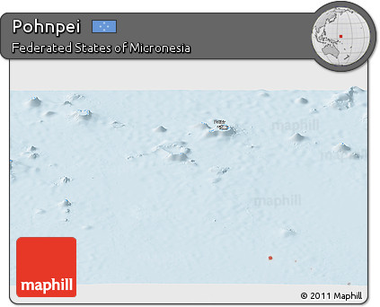 Gray Panoramic Map of Pohnpei, single color outside