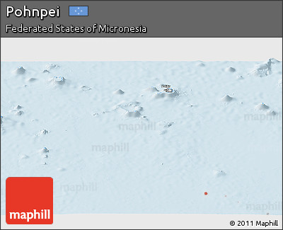 Gray Panoramic Map of Pohnpei, single color outside