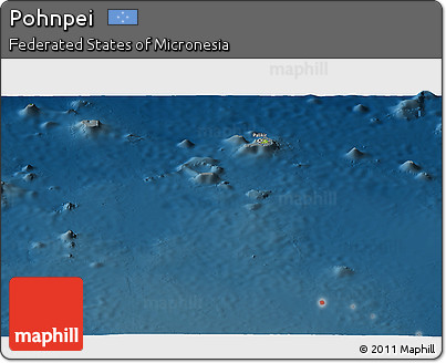 Physical Panoramic Map of Pohnpei, darken