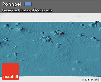 Physical Panoramic Map of Pohnpei, satellite outside