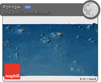 Political Panoramic Map of Pohnpei, darken