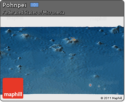 Political Panoramic Map of Pohnpei, darken