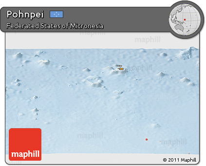 Political Panoramic Map of Pohnpei, lighten