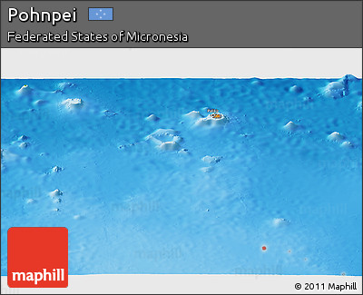 Political Panoramic Map of Pohnpei, physical outside