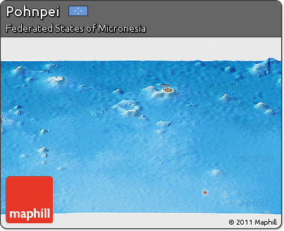 Political Panoramic Map of Pohnpei, physical outside