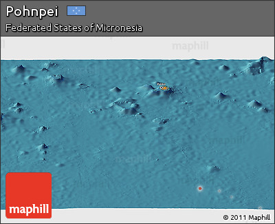Political Panoramic Map of Pohnpei, satellite outside