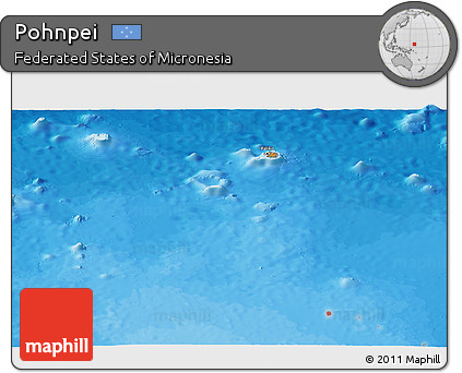 Political Panoramic Map of Pohnpei, single color outside