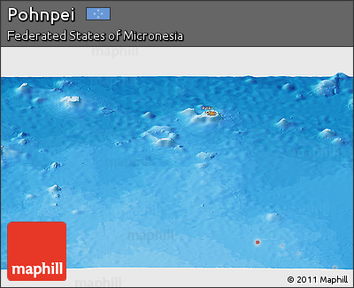 Political Panoramic Map of Pohnpei, single color outside