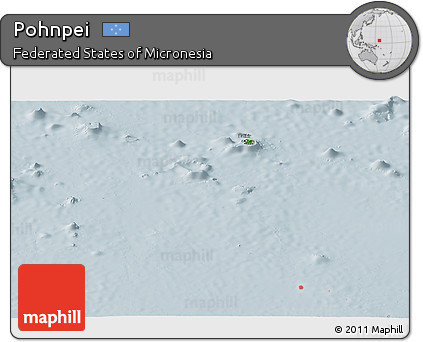 Satellite Panoramic Map of Pohnpei, lighten